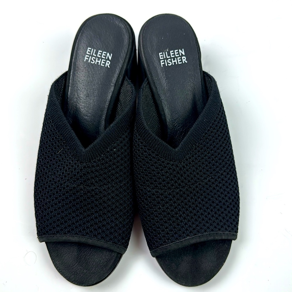 Eileen Fisher Fave Stretch Fabric Block 2” Heel Sandals